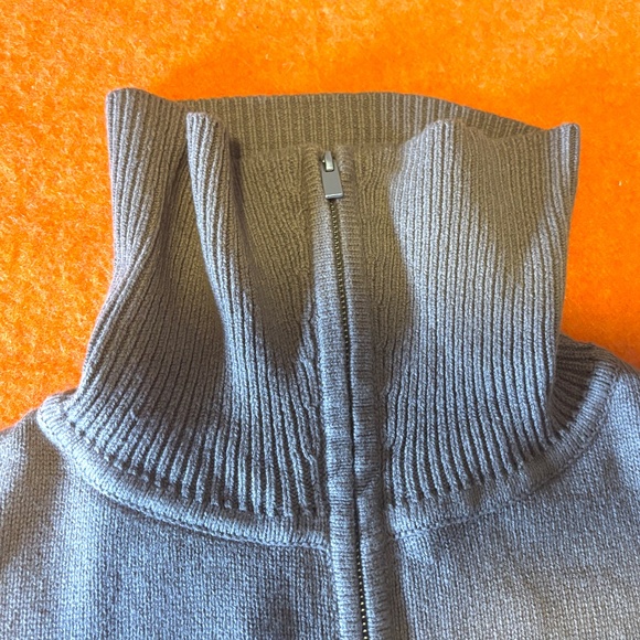 Brown taupe ribbed zip-collar sweater NWT - Picture 5 of 9